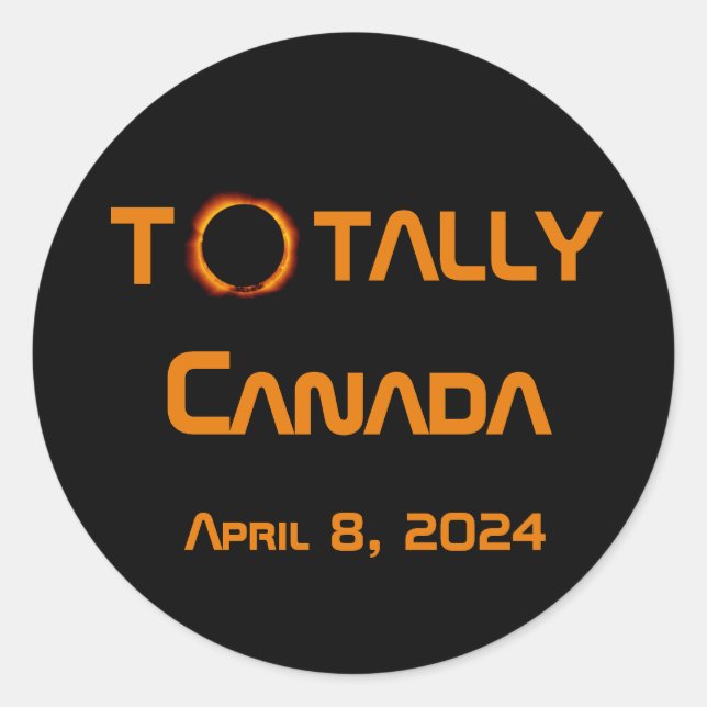 Totally Canada 2024 Solar Eclipse  Classic Round Sticker (Front)