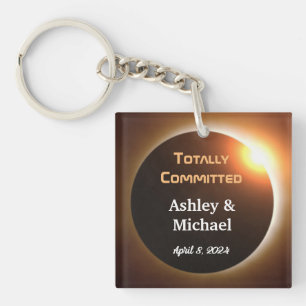 Totally Committed Eclipse Theme Wedding Key Ring