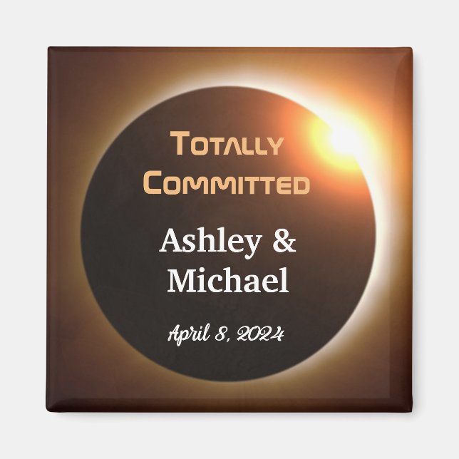 Totally Committed Eclipse Theme Wedding Magnet (Front)