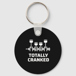 Totally cranked funny mechanic car engine humour  key ring