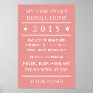 Totally customisable New Year's Resolution poster