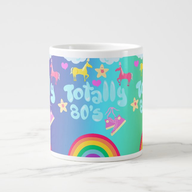Totally Eighties Rainbow Motto Large Coffee Mug (Front)