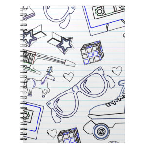 Totally Epic Eighties Doodle Spiral Notebook