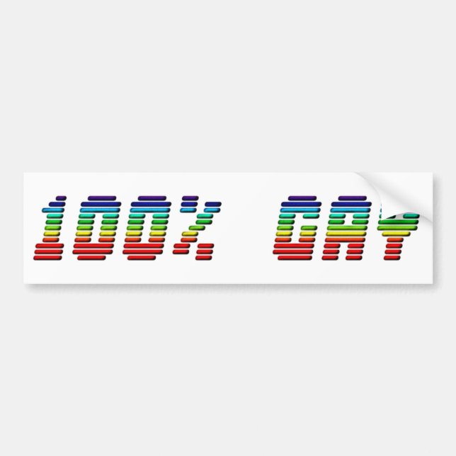 Totally Gay Pride Rainbow Typography LGBTQ Bumper Sticker (Front)