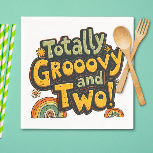 Totally Groovy and Two 2nd Birthday Napkin