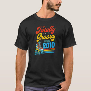 Totally Groovy Since 2010 Retro Roller Skate Birth T-Shirt
