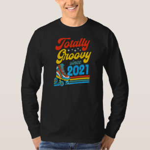 Totally Groovy Since 2021 Retro Roller Skate Birth T-Shirt