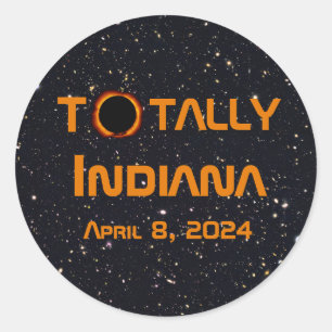 Totally Indiana 2024 Solar Eclipse Classic Round Sticker