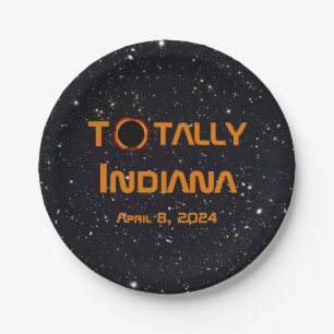 Totally Indiana 2024 Solar Eclipse Paper Plate