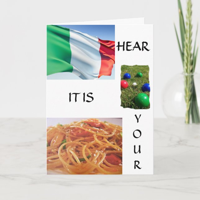 "TOTALLY ITALIAN BIRTHDAY GREETINGS" CARD (Front)