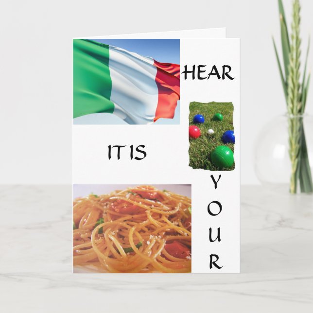 "TOTALLY ITALIAN BIRTHDAY GREETINGS" CARD (Front)