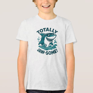 Totally Jaw-Some Cool Shark Design Tri-Blend Shirt