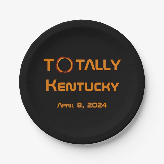 Totally Kentucky 2024 Solar Eclipse  Paper Plate (Front)