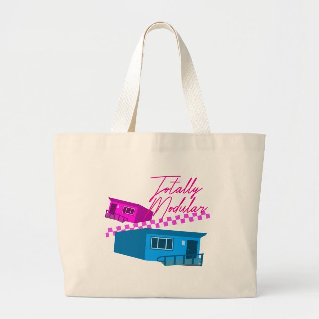 Totally Modular Retro Portable Classroom Motto Large Tote Bag (Front)