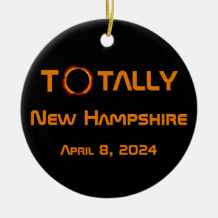 Totally New Hampshire 2024 Solar Eclipse  Ceramic Tree Decoration