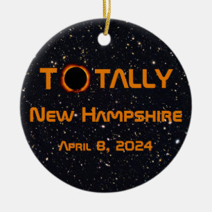 Totally New Hampshire 2024 Solar Eclipse  Ceramic Tree Decoration