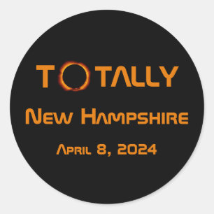 Totally New Hampshire 2024 Solar Eclipse  Classic Round Sticker