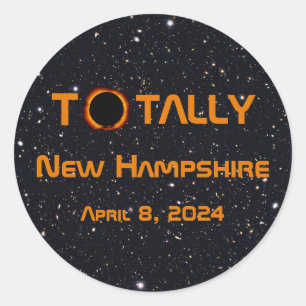 Totally New Hampshire 2024 Solar Eclipse  Classic Round Sticker