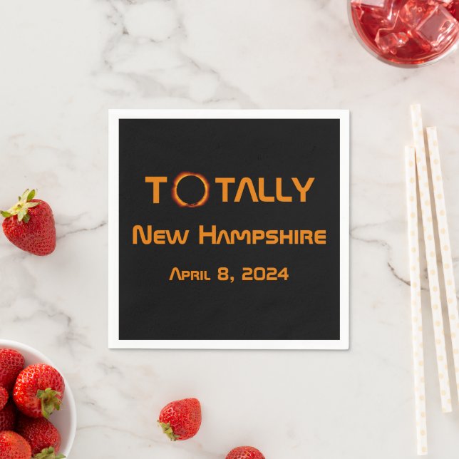 Totally New Hampshire 2024 Solar Eclipse  Napkin (Insitu)