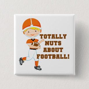 Totally Nuts About Football 15 Cm Square Badge