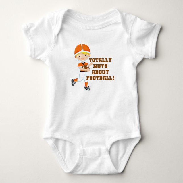 Totally Nuts About Football Baby Bodysuit (Front)