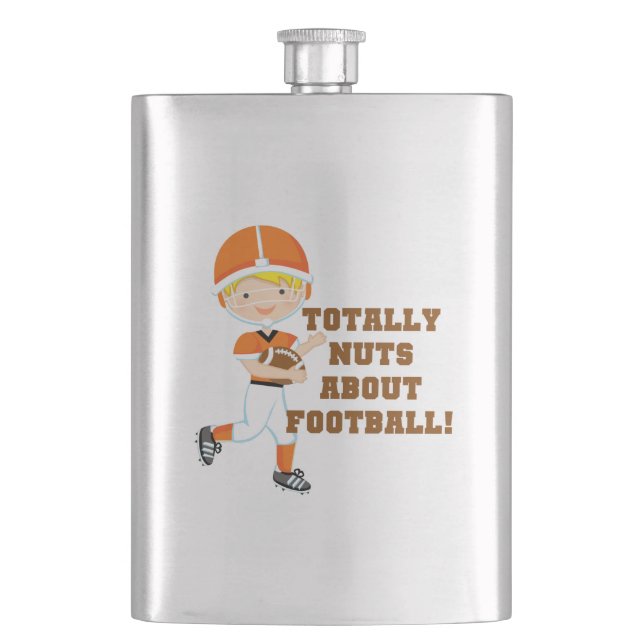 Totally Nuts About Football Hip Flask (Front)