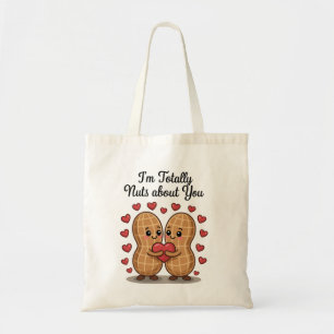 Totally Nuts About You – Cute Peanut Love Sticker Tote Bag