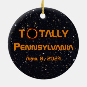 Totally Pennsylvania 2024 Solar Eclipse  Ceramic Tree Decoration