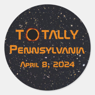 Totally Pennsylvania 2024 Solar Eclipse Classic Round Sticker