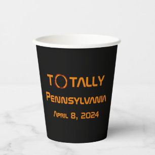 Totally Pennsylvania 2024 Solar Eclipse Paper Cups