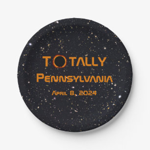 Totally Pennsylvania 2024 Solar Eclipse  Paper Plate
