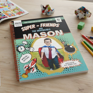 Totally Personalised Retro Comic Superhero Drawing Notebook