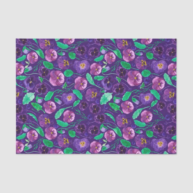 Totally Purple Pansies Tissue Paper (Front)