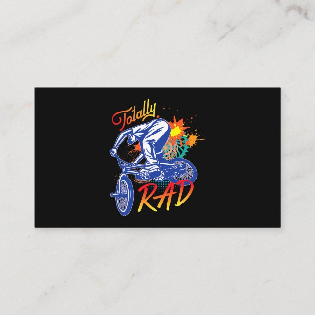 Totally Rad 80s BMX Bike Boys girls Business Card (Front)