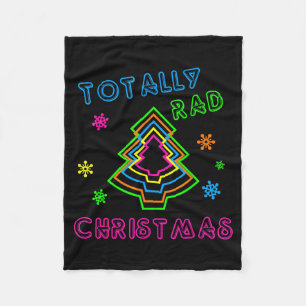 Totally Rad Christmas - 80s Retro Christmas  Fleece Blanket