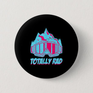 Totally Rad, Goggles Retro Ski Vintage 80s 90s Ski 6 Cm Round Badge