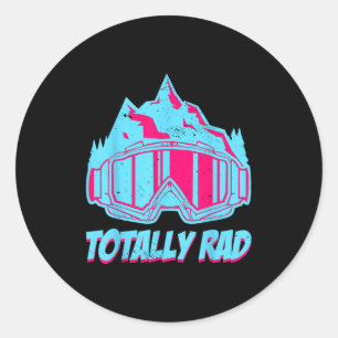 Totally Rad, Goggles Retro Ski Vintage 80s 90s Ski Classic Round Sticker