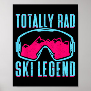 Totally Rad, Retro Ski Goggles Vintage 80s 90s Ski Poster