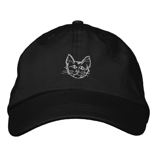 Totally Real Records Cat Embroidered Hat (Front)