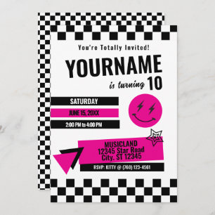 Totally Retro Birthday Invitation (Pink)