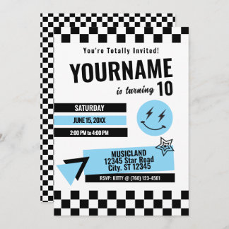 Totally Retro Birthday Invitation (Turq)
