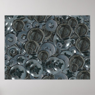 Totally Screwy Various Metal Screw Heads Poster