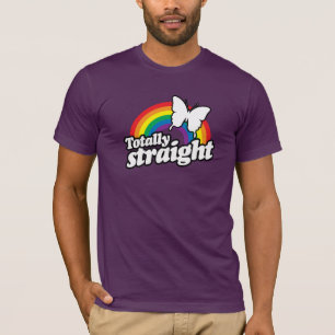 TOTALLY STRAIGHT BUTTERFLY - WHITE - (2).png T-Shirt