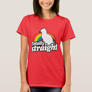 TOTALLY STRAIGHT CAT - WHITE - (2).png T-Shirt