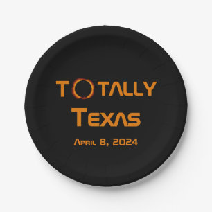 Totally Texas 2024 Solar Eclipse Paper Plate
