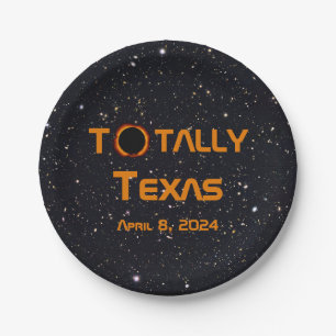 Totally Texas 2024 Solar Eclipse Paper Plate