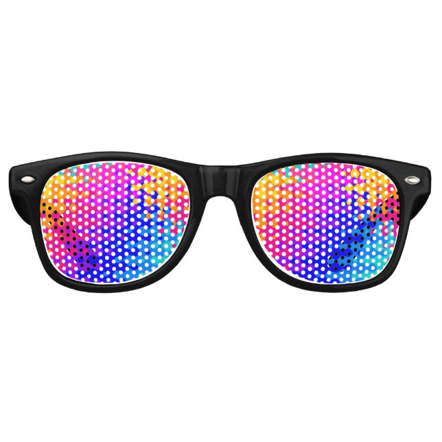 Totally Trippy Hippy Pattern Retro Sunglasses (Front)