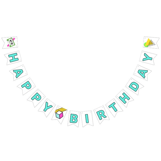 Totally Tubular 80's Birthday Bunting (All)