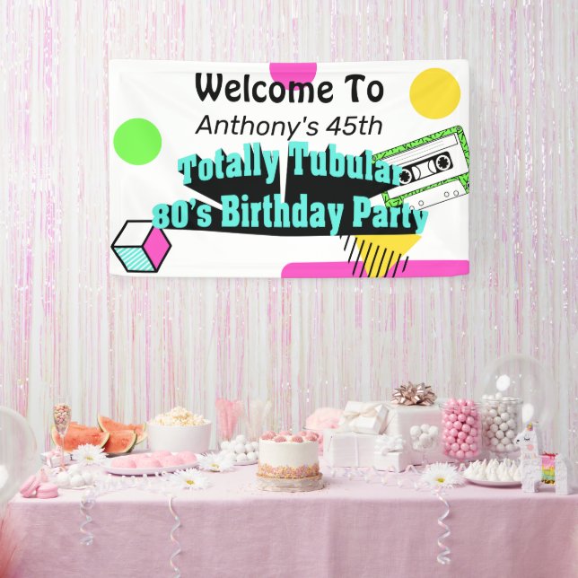 Totally Tubular 80's Birthday Party Banner (Party)
