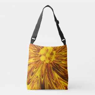 Tote Abstract Lines Yellow Flower
